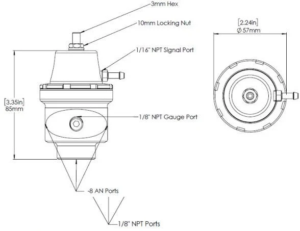 Turbosmart FPR8 Fuel Pressure Regulator Blue -8AN - Image 2