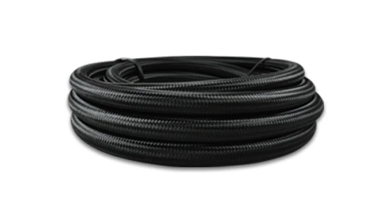 Vibrant Performance Braided Rubber Lined Flex Hose Black Nylon -8AN